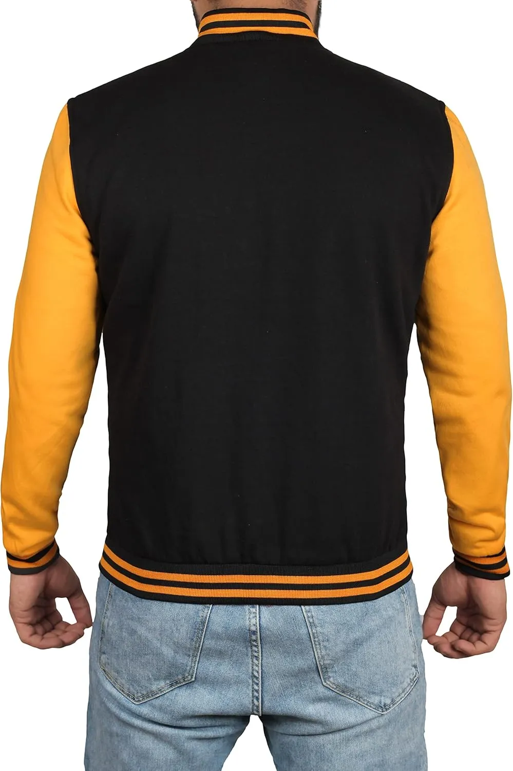 Decrum Varsity Jacket Men - High School Letterman Bomber Style Fleece Baseball Jackets For Men