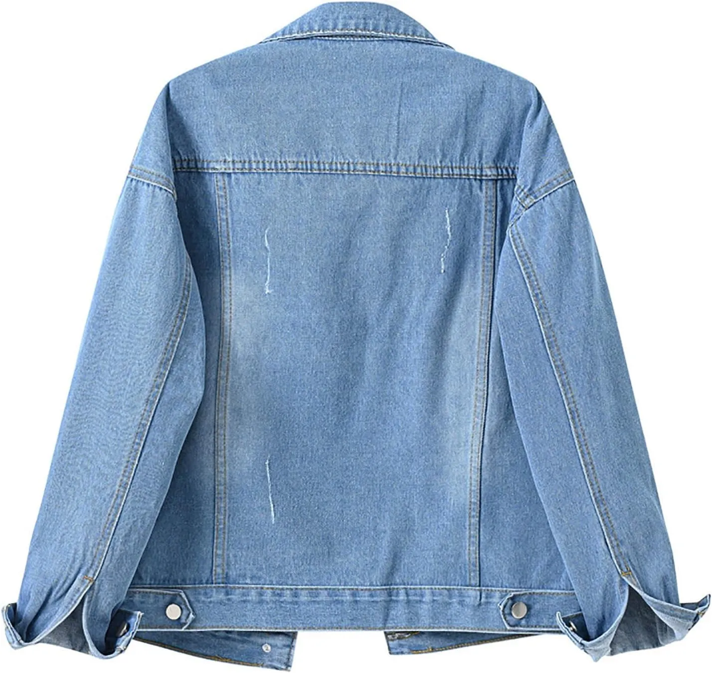 Denim Jacket for Women Plain Outfit Long Sleeve Turtle Neck Cowgirl Cardigan Winter Fall Womens Jackets Button Down