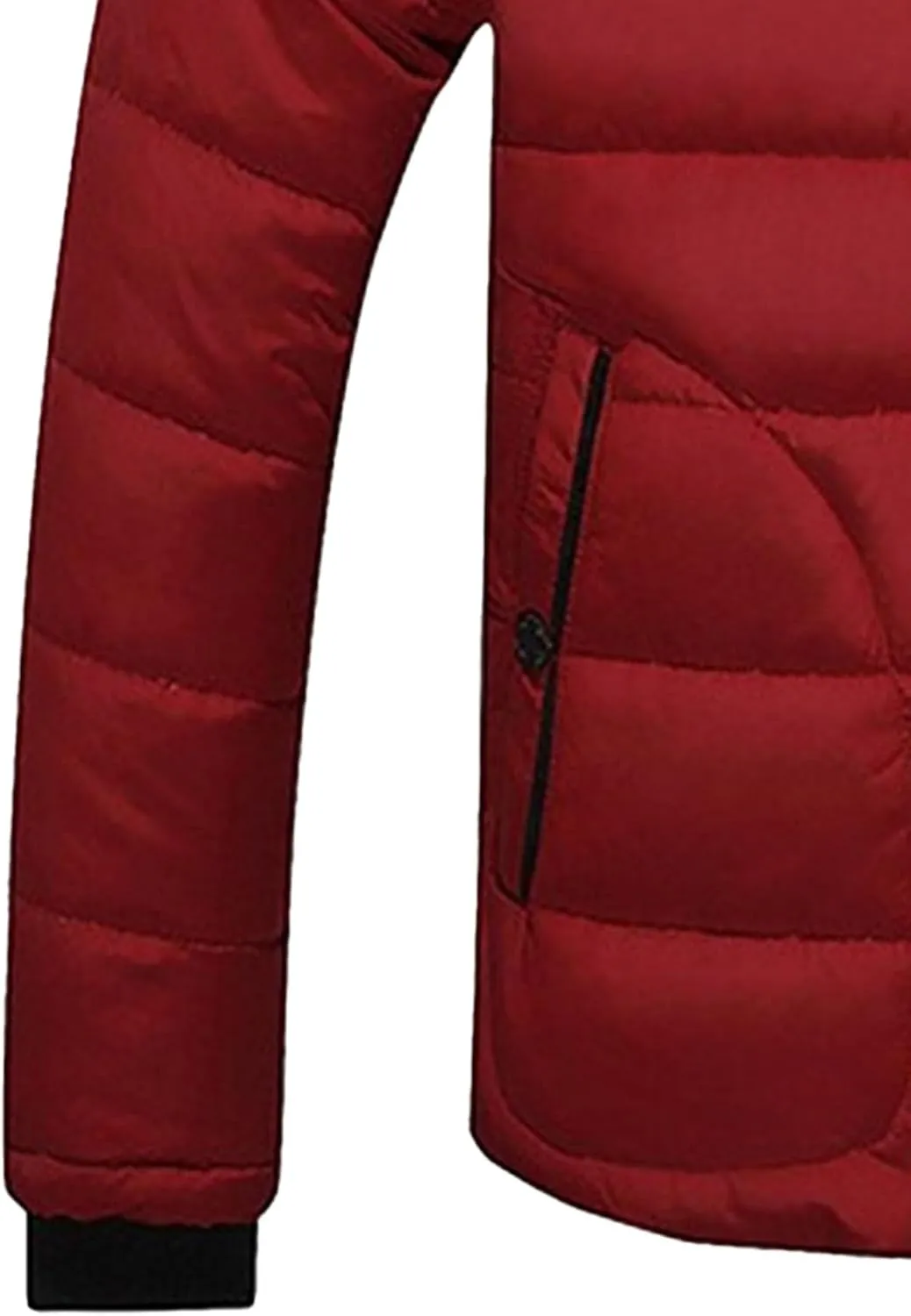 DGHM-JLMY Men's Cotton-Padded Jacket Coat Fur Collar Detachable Hooded Outerwear Casual Sherpa Fleece Lined Puffer Jackets