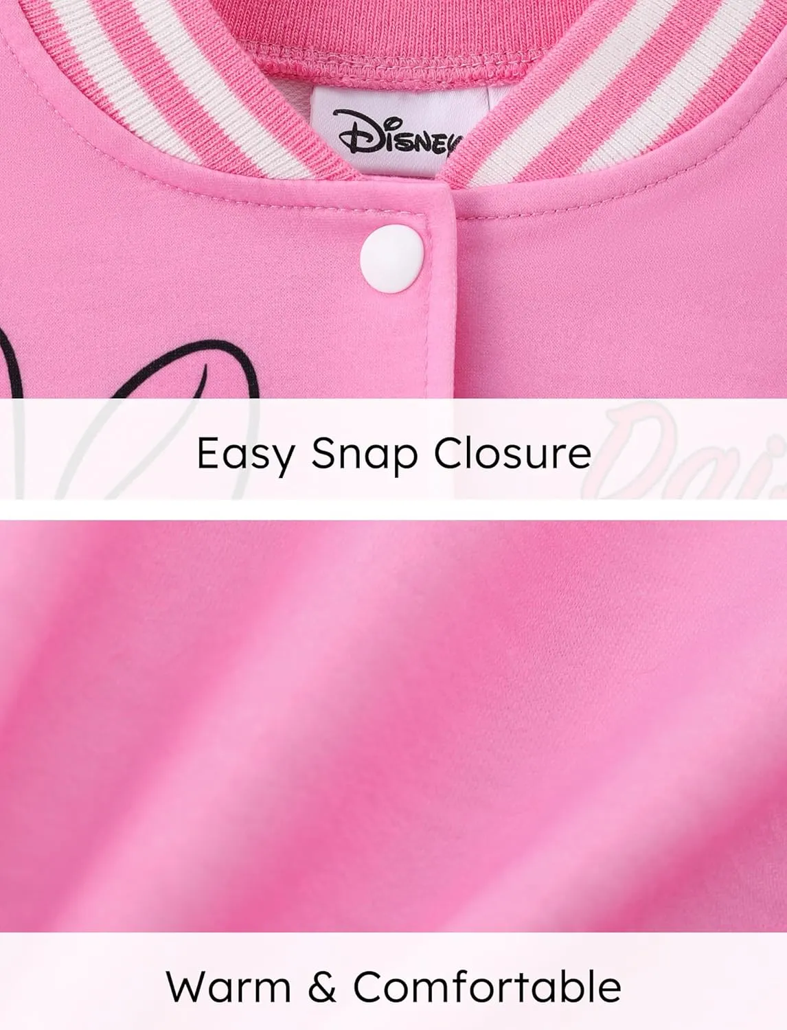 Disney Minnie Mouse Mickey Mouse Stitch Kids Varsity Bomber Jacket Lightweight Button-up Sweatshirt Toddler-Big Kids
