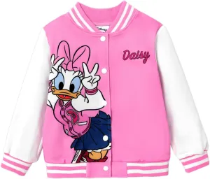 Disney Minnie Mouse Mickey Mouse Stitch Kids Varsity Bomber Jacket Lightweight Button-up Sweatshirt Toddler-Big Kids