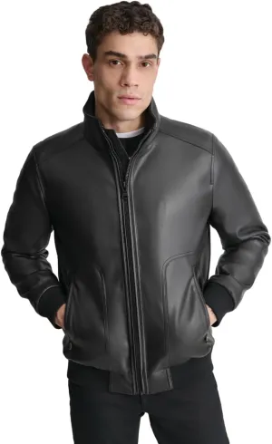 DKNY Men's Faux Leather Soft Durable Jacket