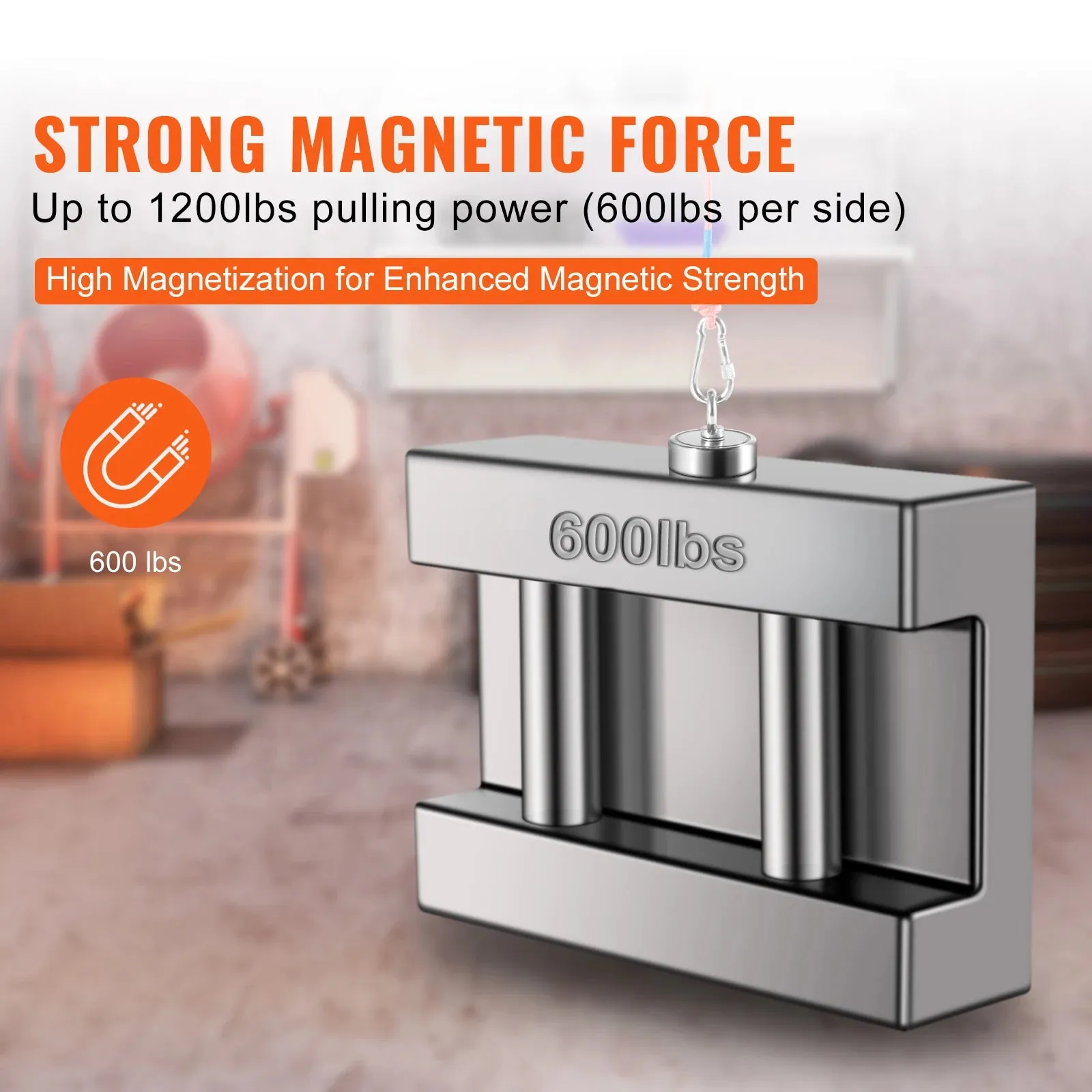Double Sided Strong Neodymium Magnet With Heavy Duty Fishing Kit