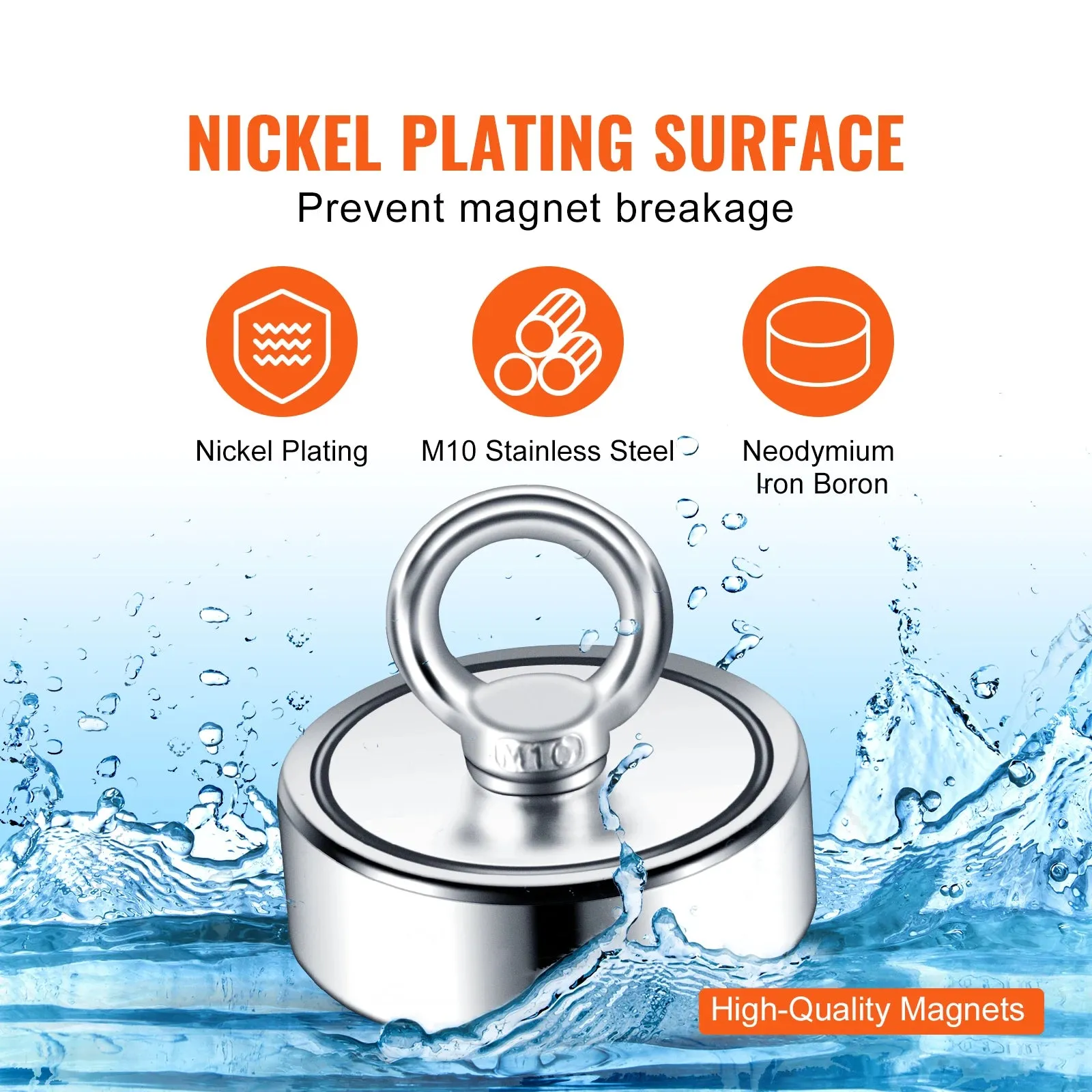 Double Sided Strong Neodymium Magnet With Heavy Duty Fishing Kit