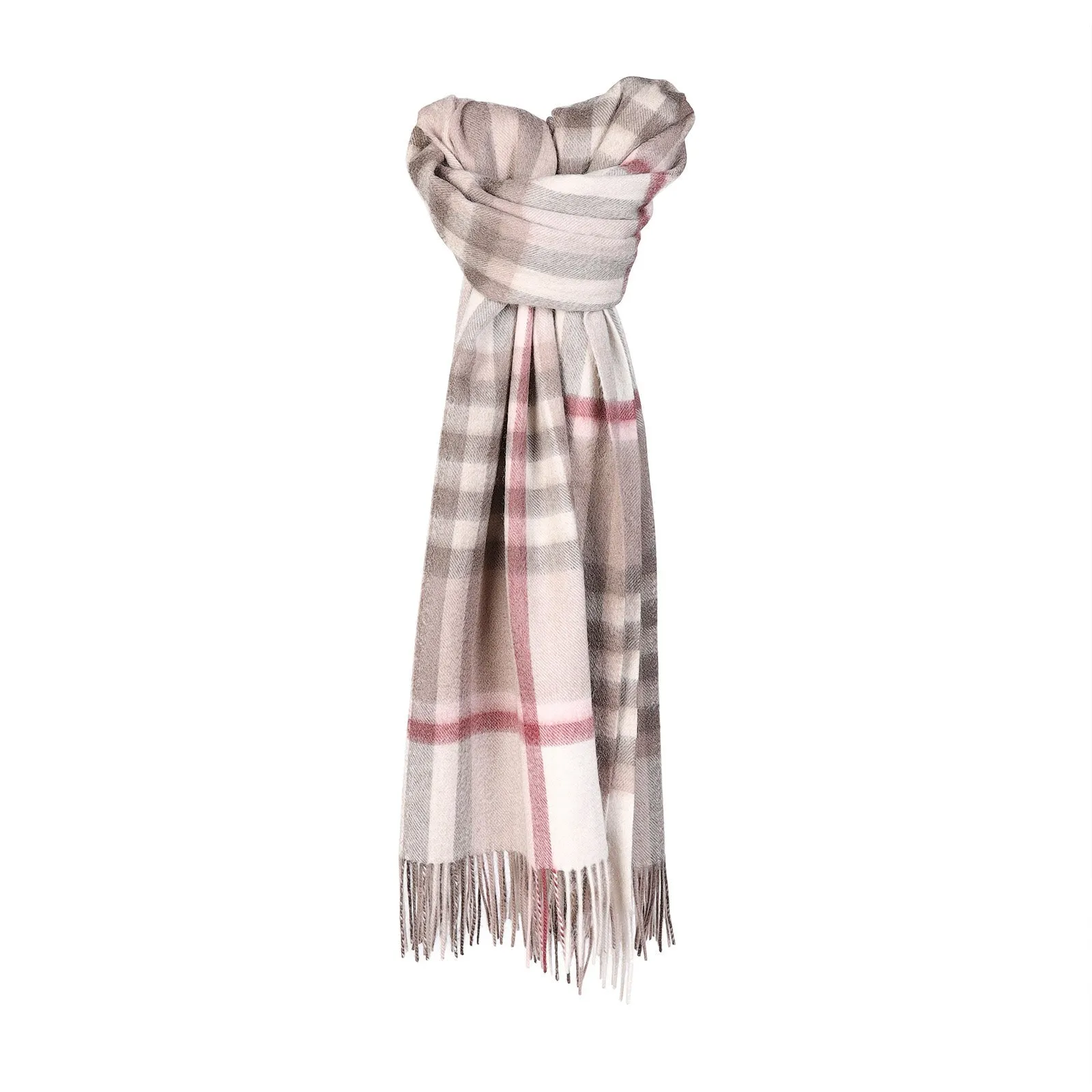 Edinburgh Lambswool Stole Chequer Shrimp