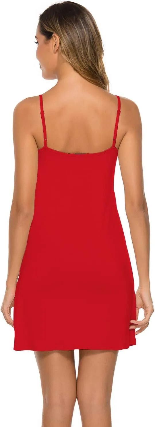 EISHOPEER Women's Full Slips Dress Adjustable Spaghetti Strap Cami Under Dress