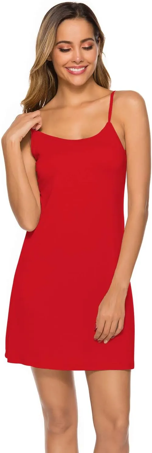 EISHOPEER Women's Full Slips Dress Adjustable Spaghetti Strap Cami Under Dress