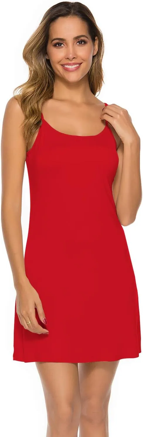 EISHOPEER Women's Full Slips Dress Adjustable Spaghetti Strap Cami Under Dress