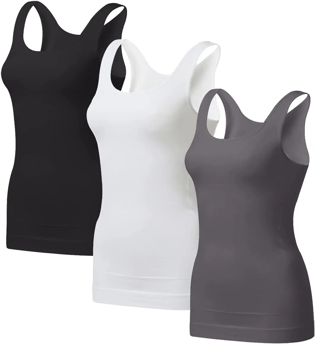 EUYZOU Women's Tummy Control Shapewear Tank Tops - Seamless Body Shaper Compression Top