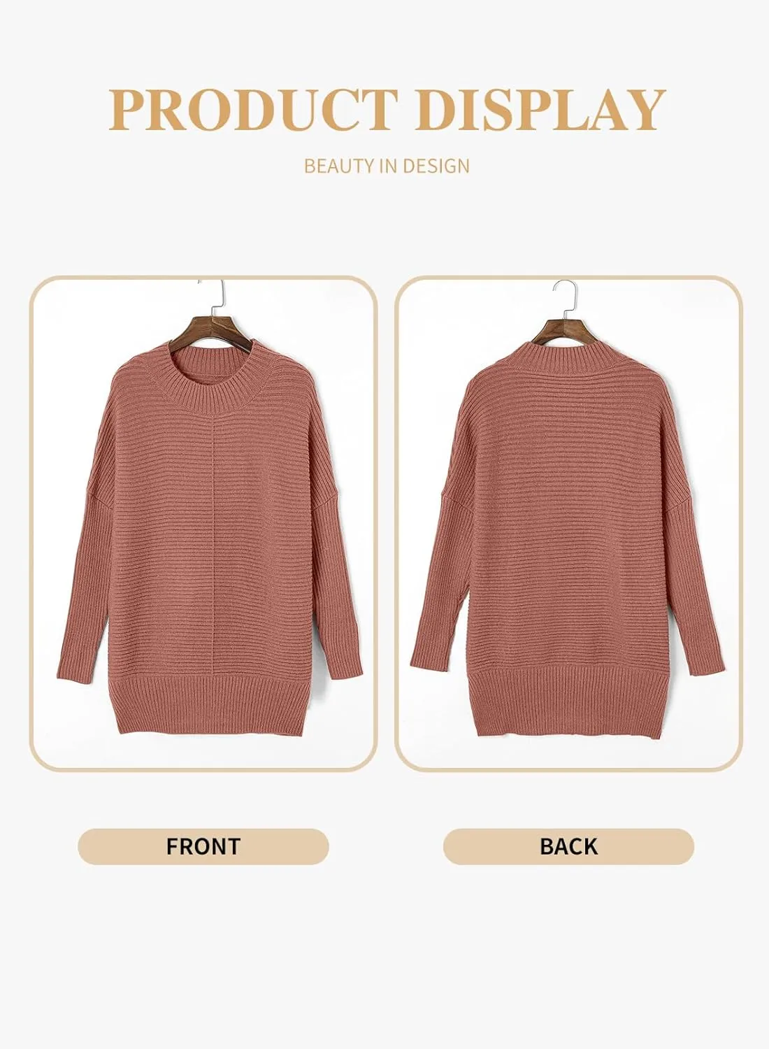 Eytino Womens Plus Size Sweaters Long Sleeve Crew Neck Split Hem Casual Oversized Ribbed Knit Tunic Pullover Tops(1X-5X)
