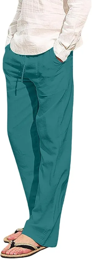 Fashion Joggers for Men Drawstring Wide Straight Leg Pants Regular Fit Long Pant Outdoor Hiking Trousers Chino Pant Mens Military Pants