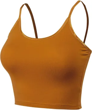 FashionMille Women Workout Yoga Spaghetti Strap Tank Camisole Crop Tank Top