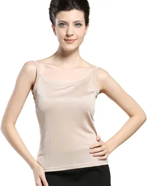 Forever Angel Women's Basic Solid 100% Silk Camisole Cami Tank Top