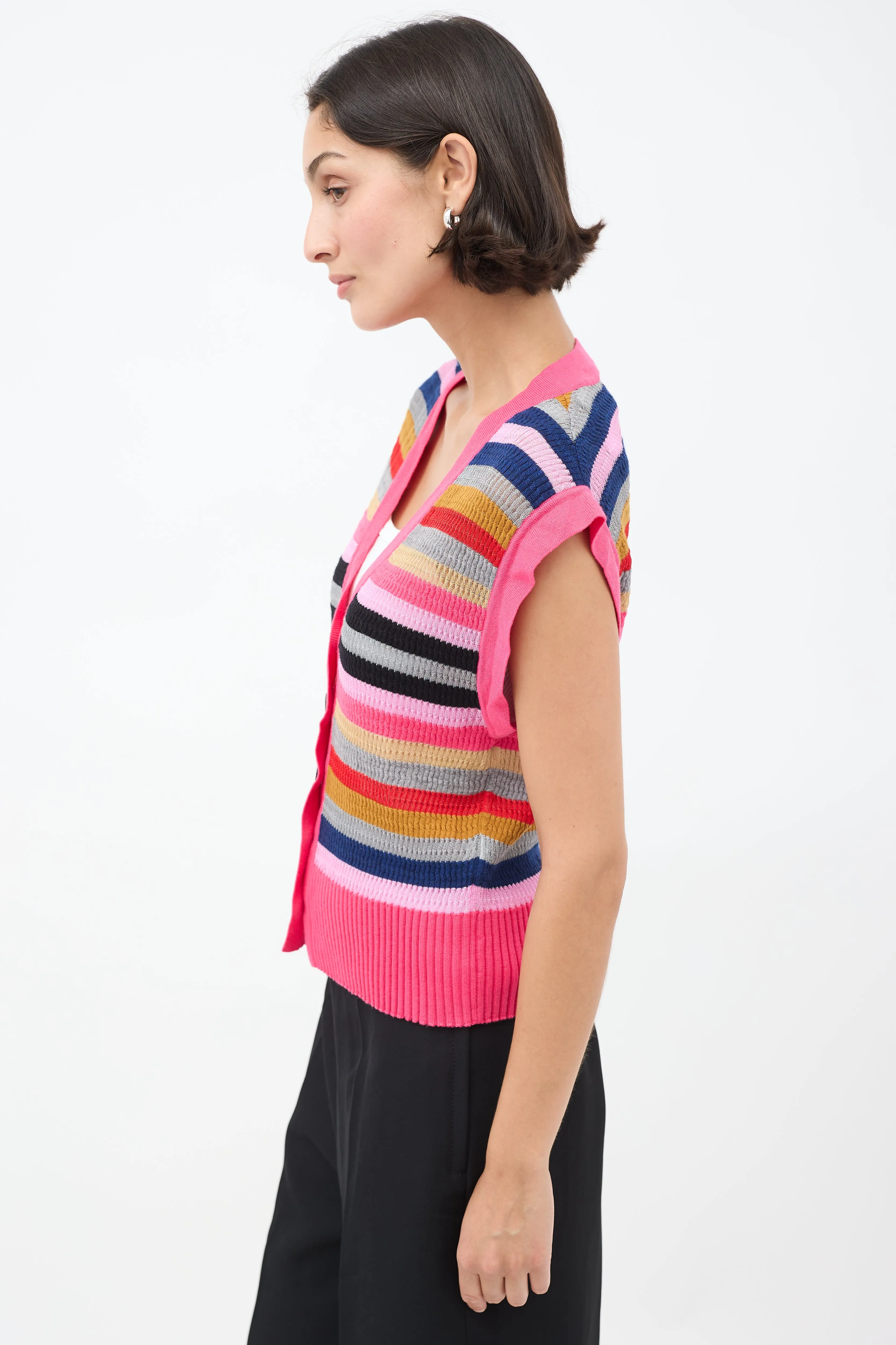 FW21 Pink & Multicolour Striped Arielle Vest