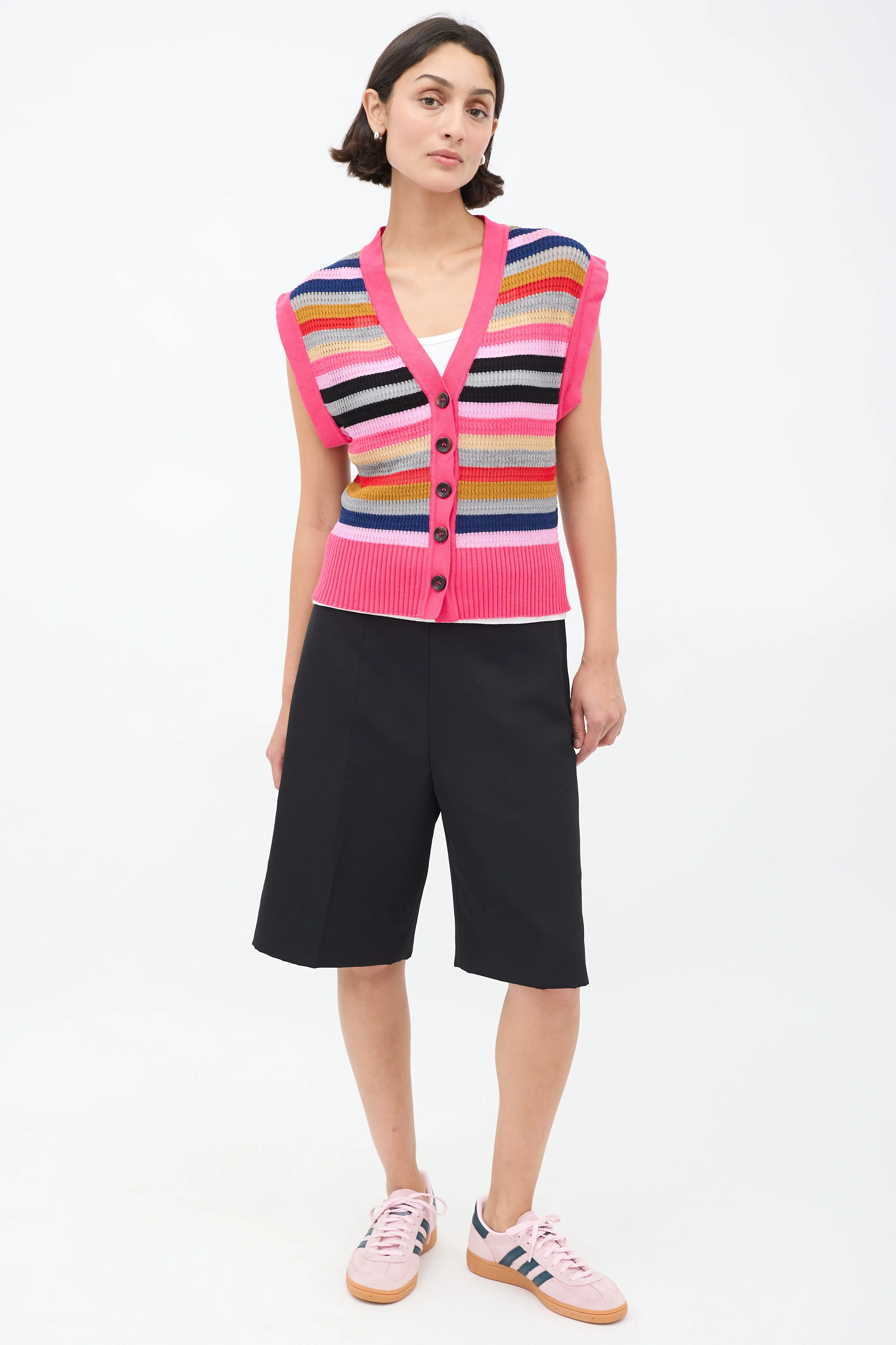 FW21 Pink & Multicolour Striped Arielle Vest
