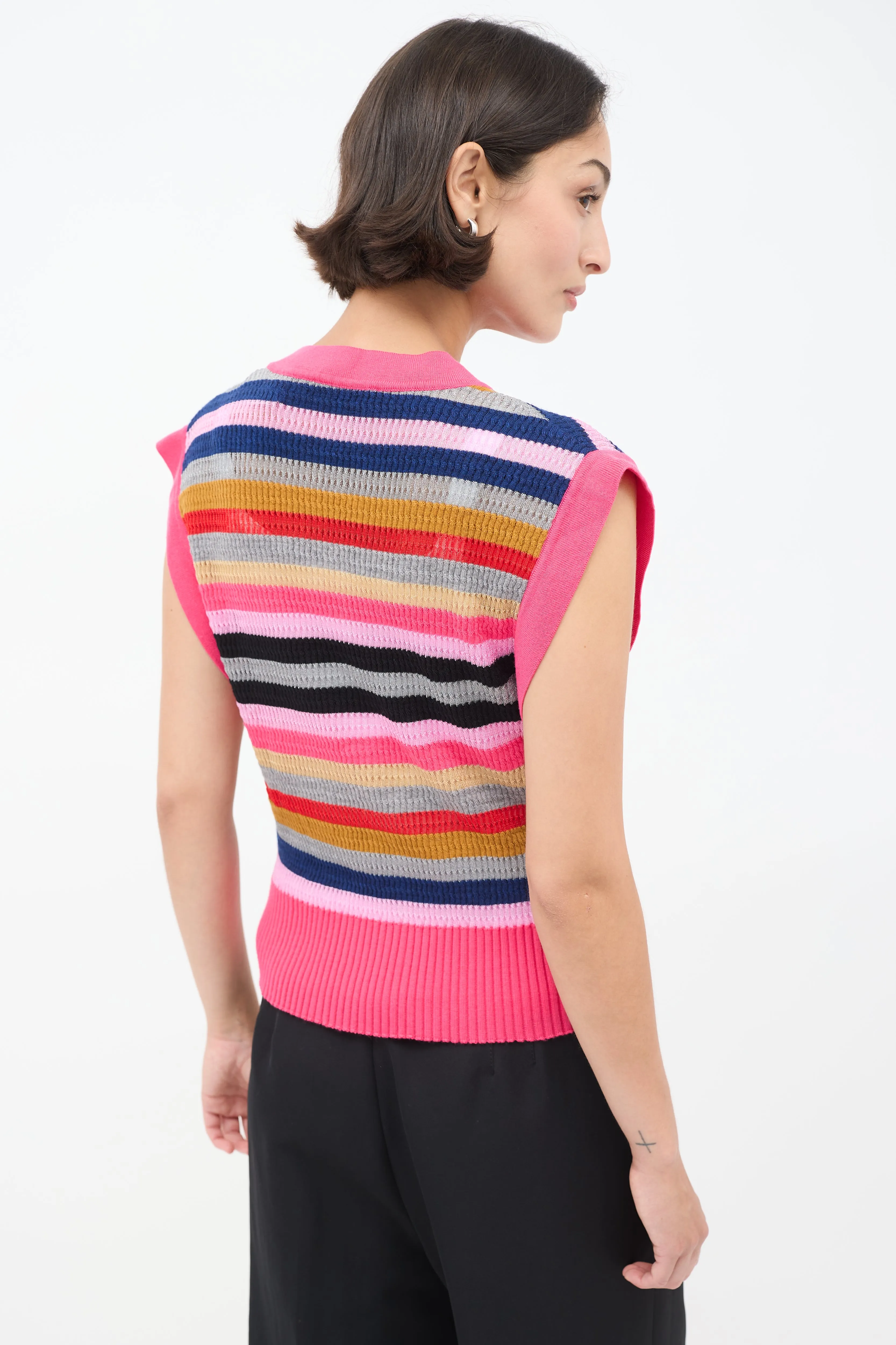 FW21 Pink & Multicolour Striped Arielle Vest