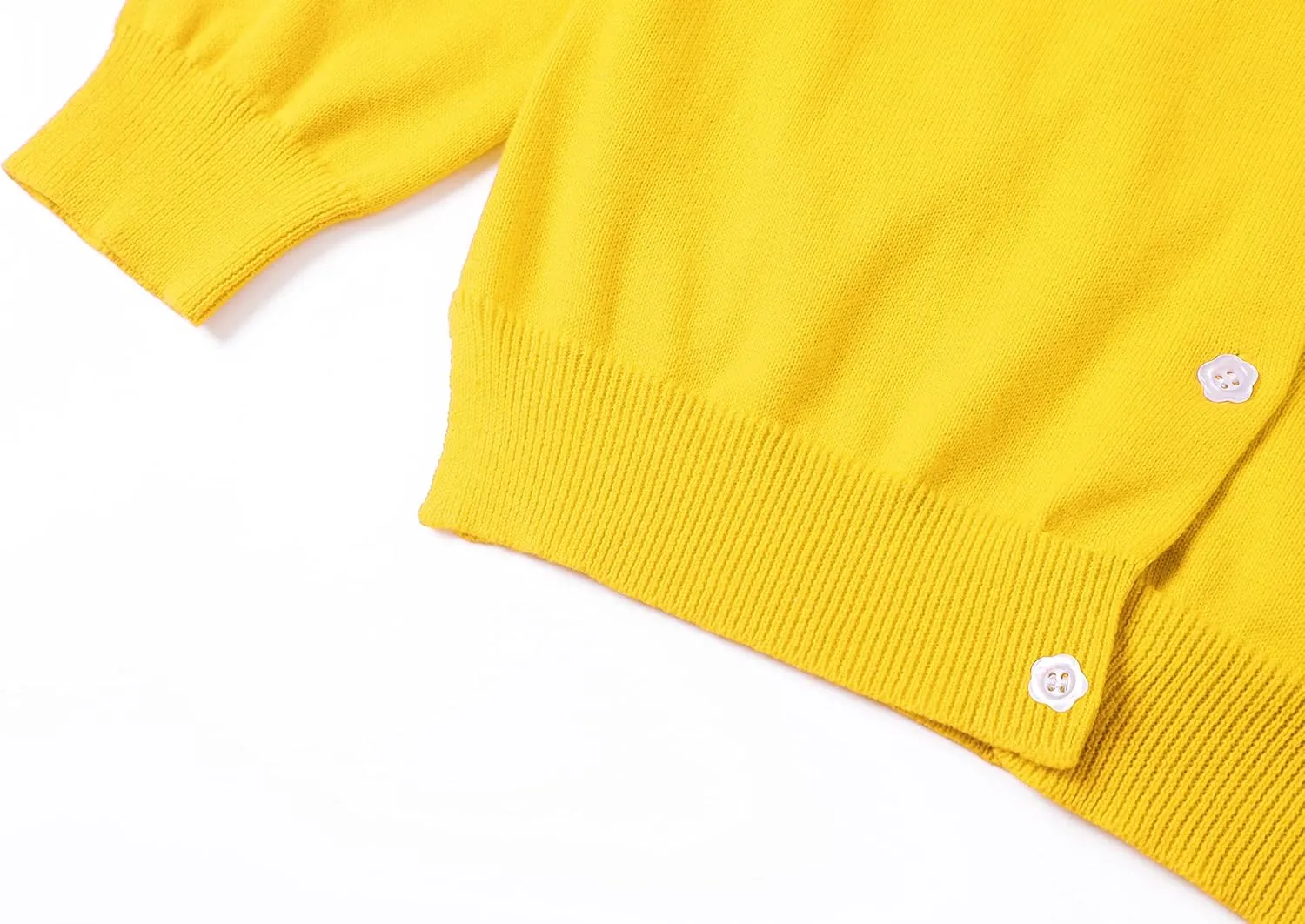 Girls' Cardigan Sweater [Cute Petal Buttons] Cotton Long Sleeve Crewneck Uniform Sweater for 5-14 Years Girls