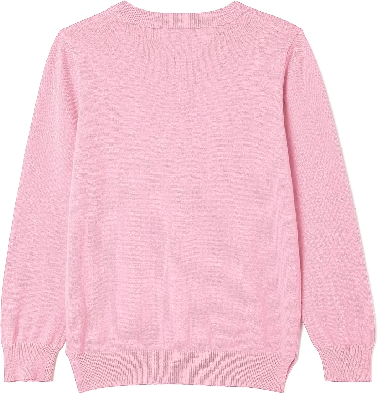 Girls' Cardigan Sweater [Cute Petal Buttons] Cotton Long Sleeve Crewneck Uniform Sweater for 5-14 Years Girls