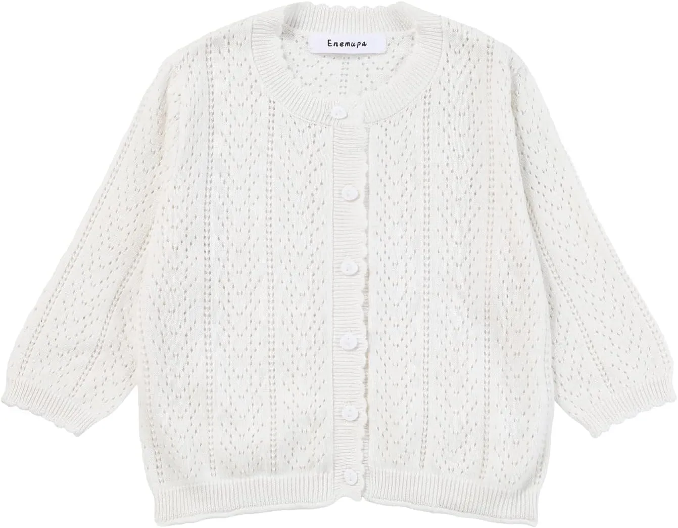 Girls' Knitted Cardigan Long-Sleeved Round Neck Spring Thin Sweater Newborn Baby Girl Cotton Heart-Shaped Sweater Coat