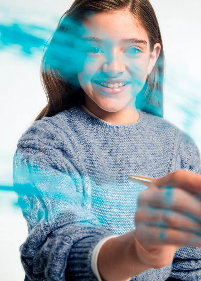 Girls "V" Knit Sweater
