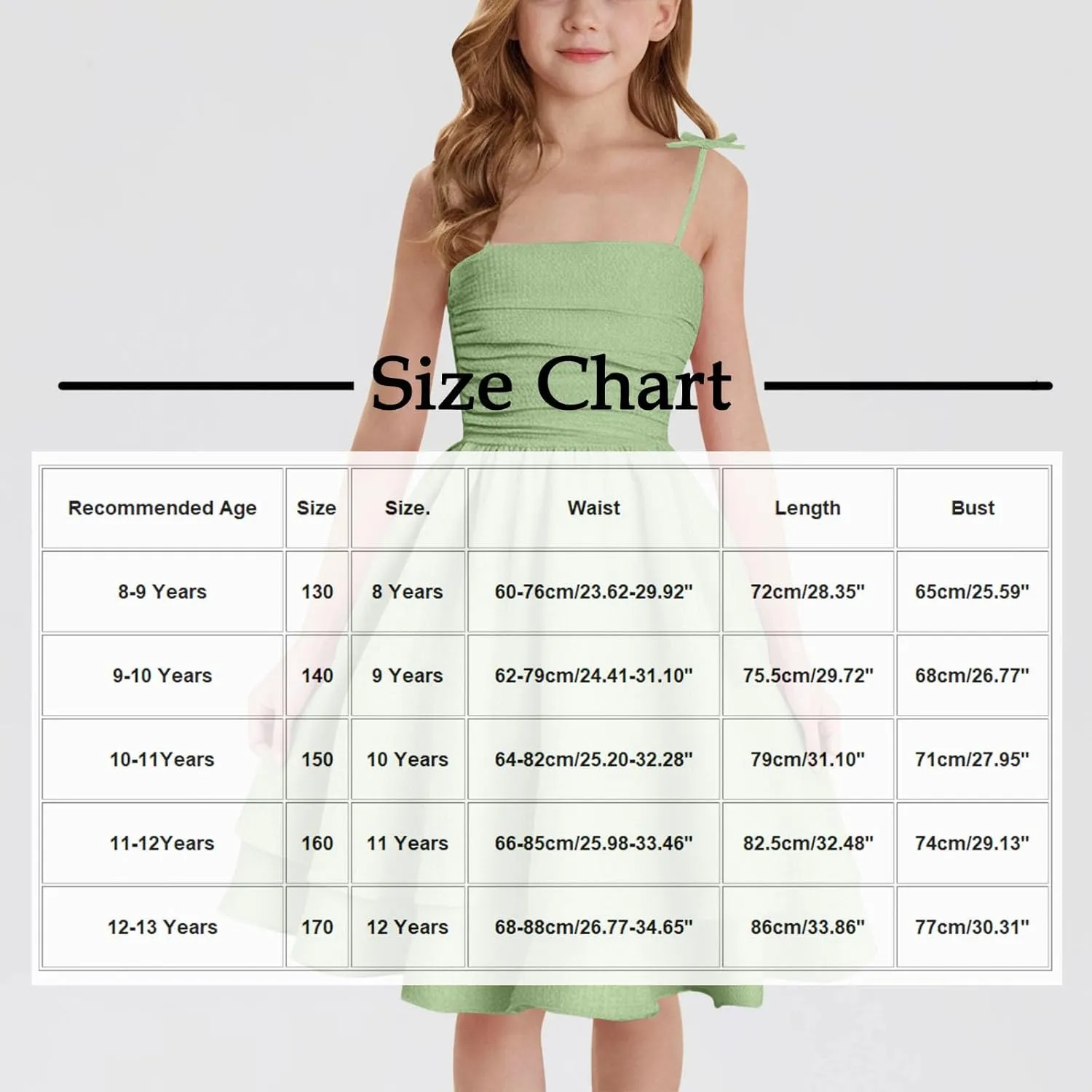 Girl's Sleeveless Dress Smocked Ruched Dresses A Line Swing Layered Dress Formal Cami Dresses Party Prom Gowns