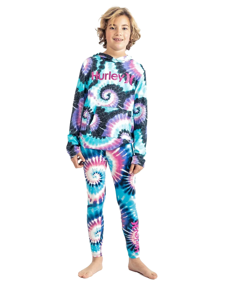 Girls Soft Hacci Hoodie in Tie Dye