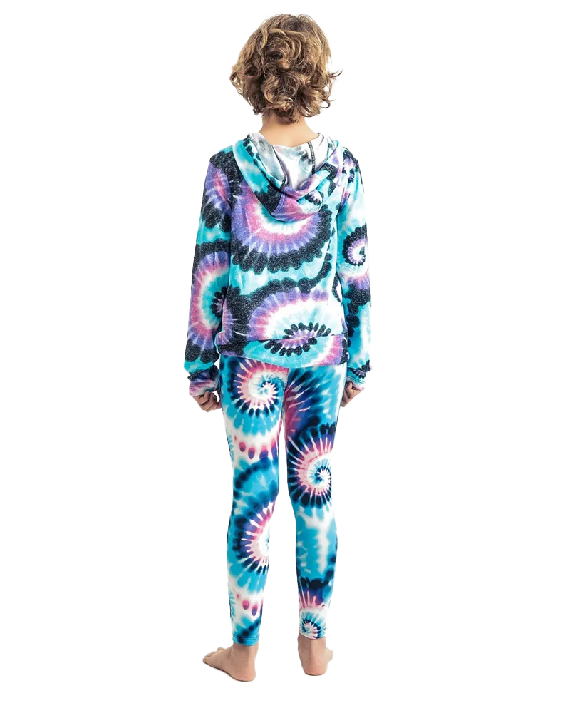 Girls Soft Hacci Hoodie in Tie Dye