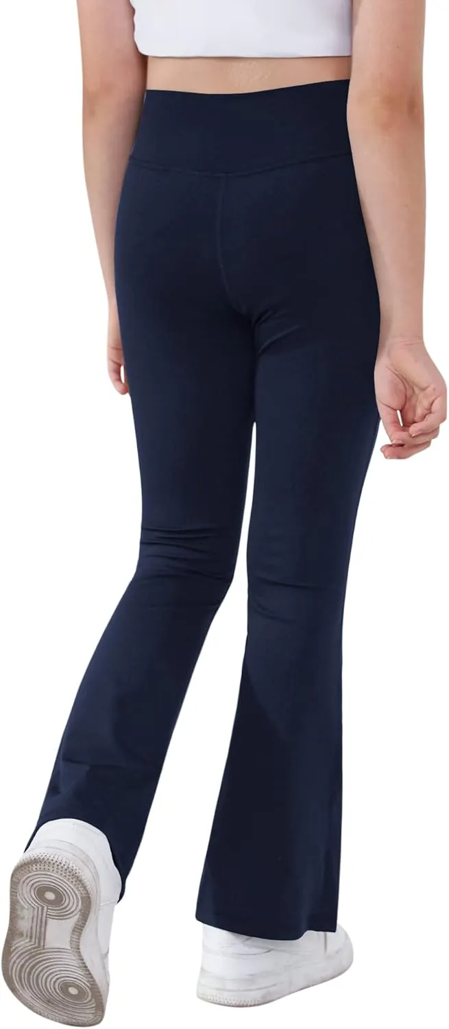 Girls Yoga Pants V Cross Waist Wide Leg Workout Flare Pants High Waist Bootcut Pants