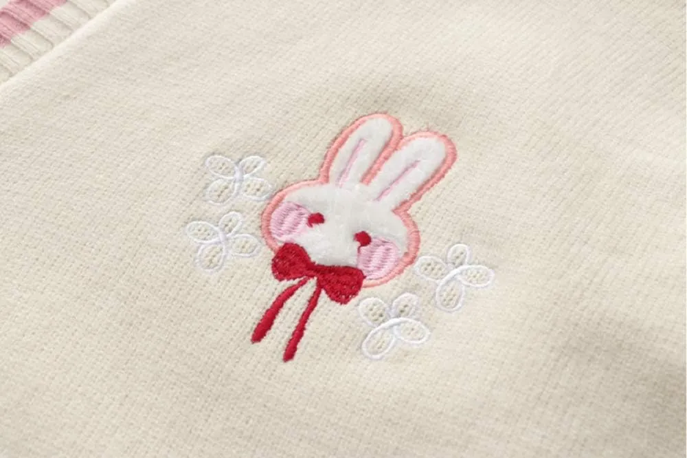 GK-O Mori Girl Kawaii Rabbit Japan JK Uniform Knit Cardigan Sweater Girl School Cosplay Sweater