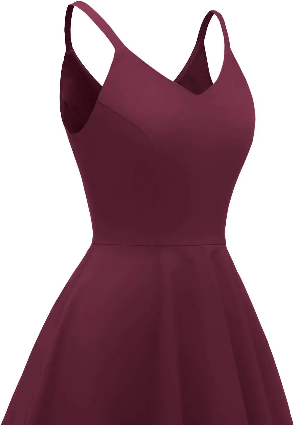 GOOBGS Women's 1950s Retro Vintage Spaghetti Strap Cocktail Swing Dresses with Pockets