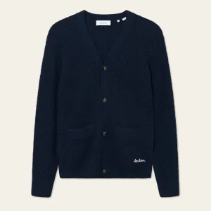 Grady Waffle Cardigan (Dark Navy)