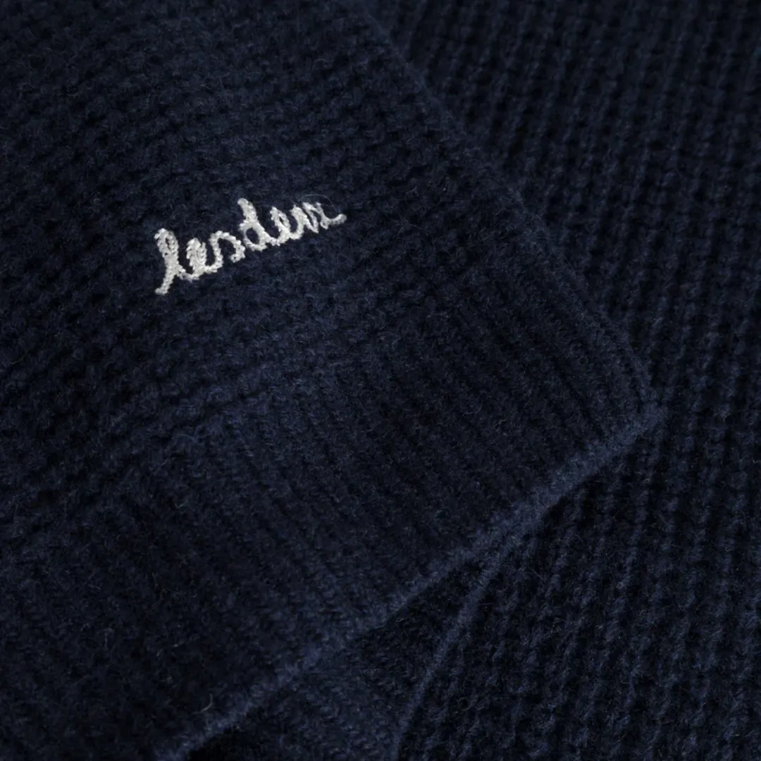 Grady Waffle Cardigan (Dark Navy)