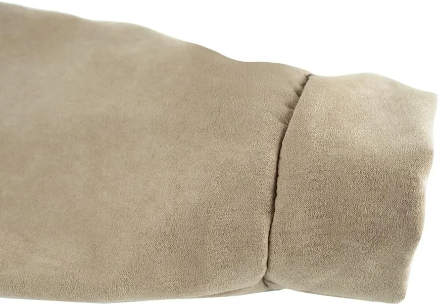 HARGLESMAN Mens Suede Sweatshirts Stand Collar Button Up Love Sleeve Pullover with Elbow Patches