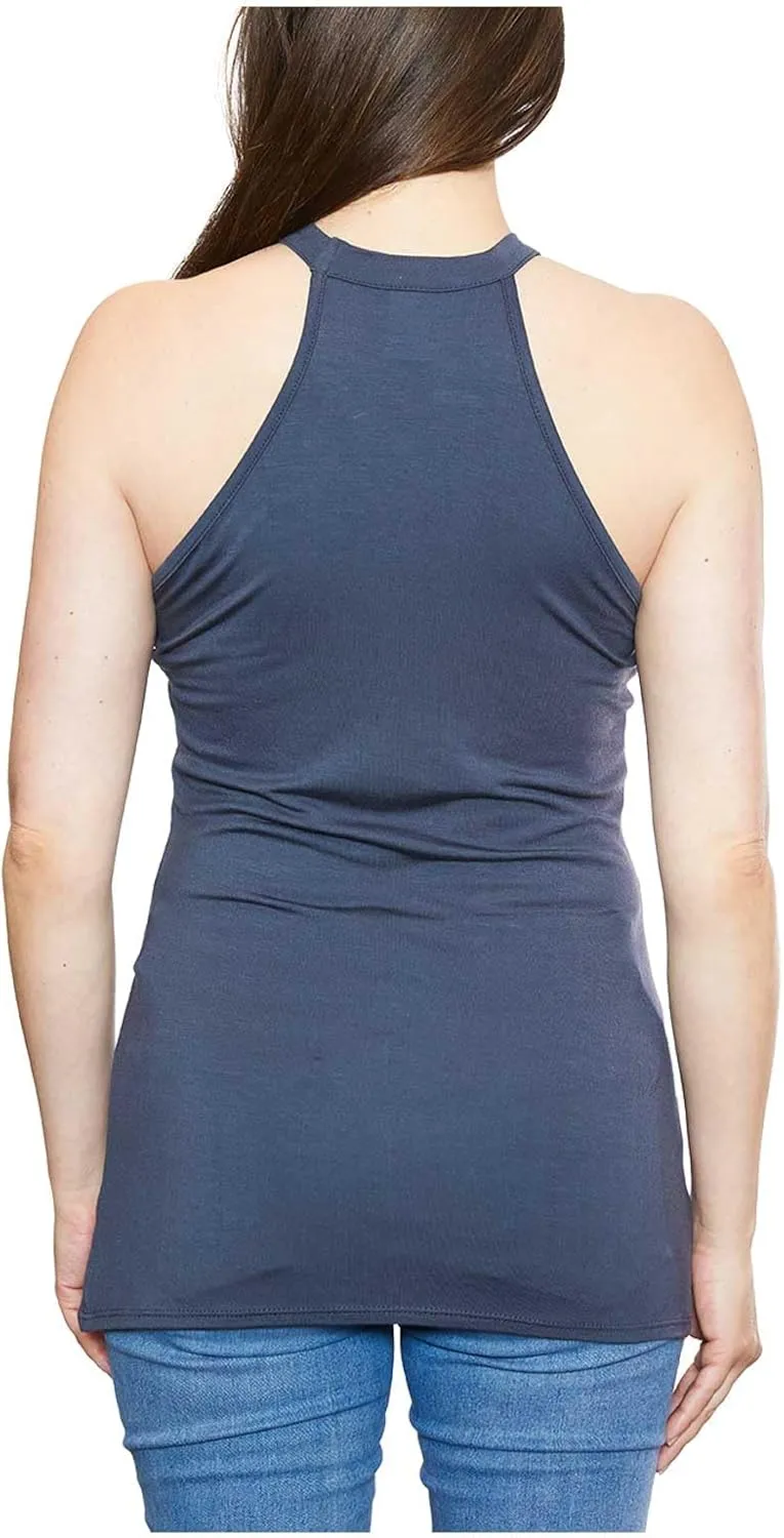 Harley-Davidson Women's Stamped Stone Sleeveless Mock Neck Tank Top - Gray