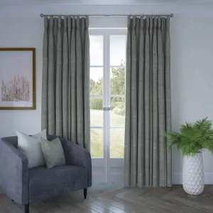 Harmony Linen Blend Grey Textured Curtains