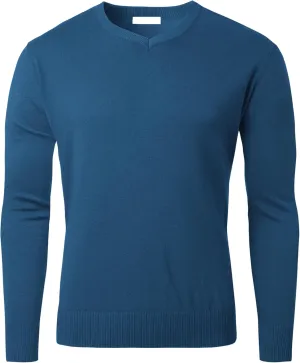 Hat and Beyond Mens Premium Knit Sweater Slim Fit Lightweight Pullover Long Sleeve Crewneck & V-Neck Sweatshirt