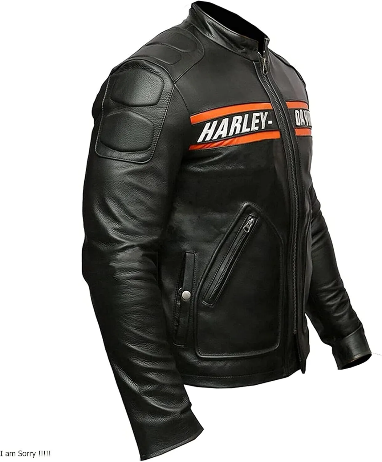 HD Bill Goldberg Black Biker Jacket Men  Cafe Racer Motorcycle Leather Jacket