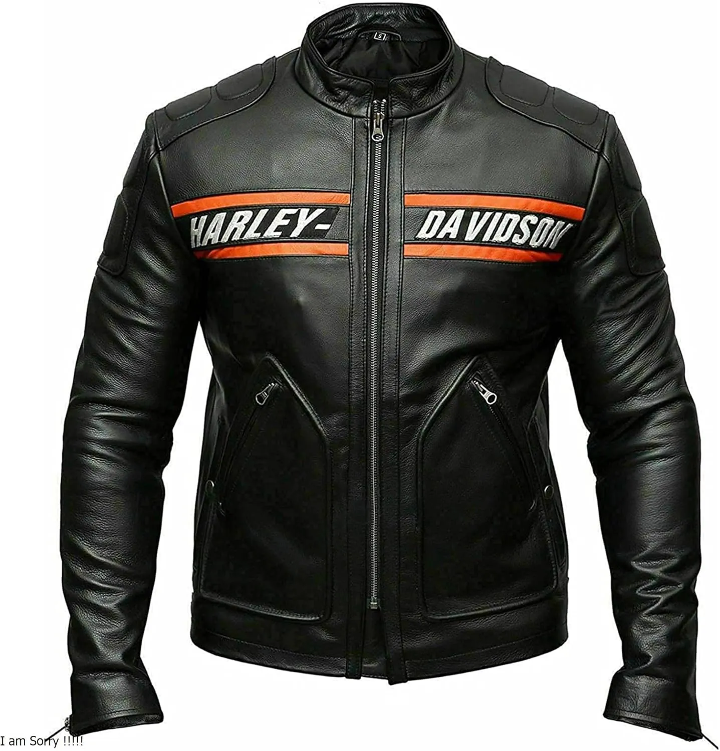 HD Bill Goldberg Black Biker Jacket Men  Cafe Racer Motorcycle Leather Jacket