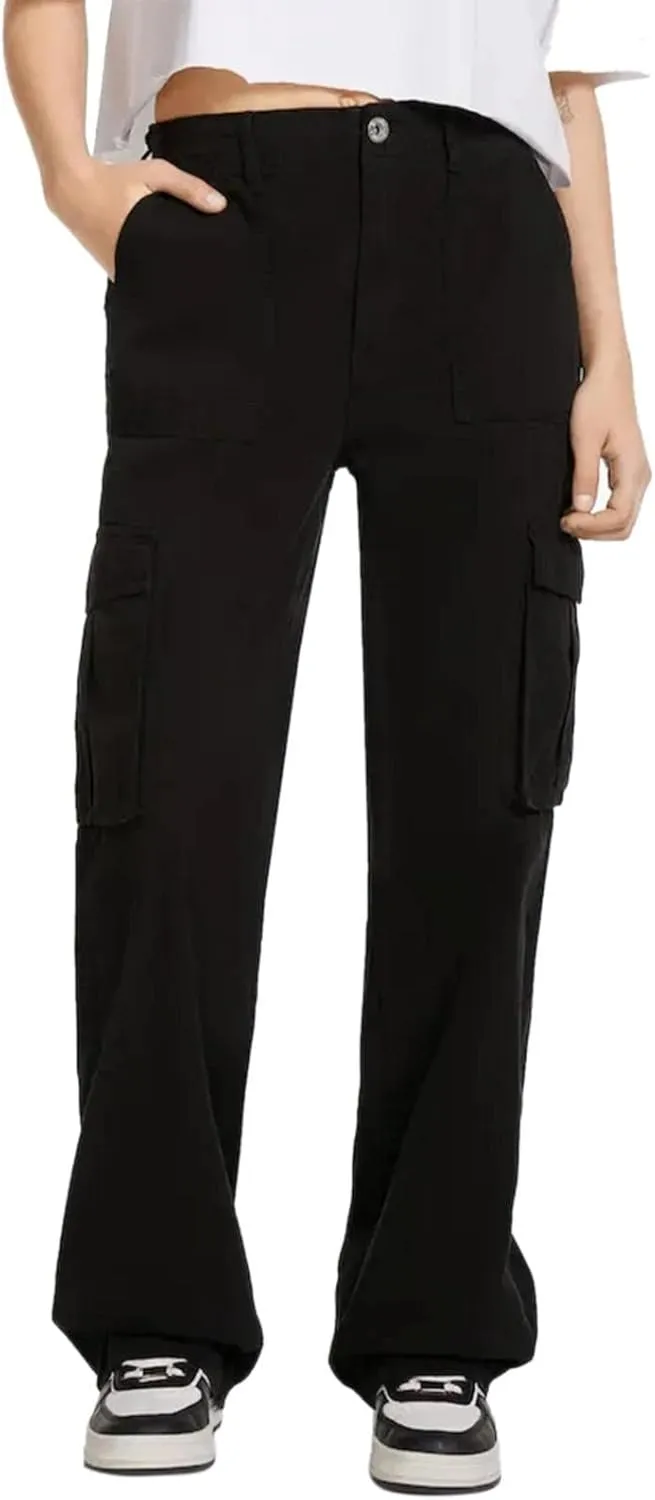 High Waisted Work Pants for Women Winter Cute Work Trousers with Pockets High Waisted Wide Leg