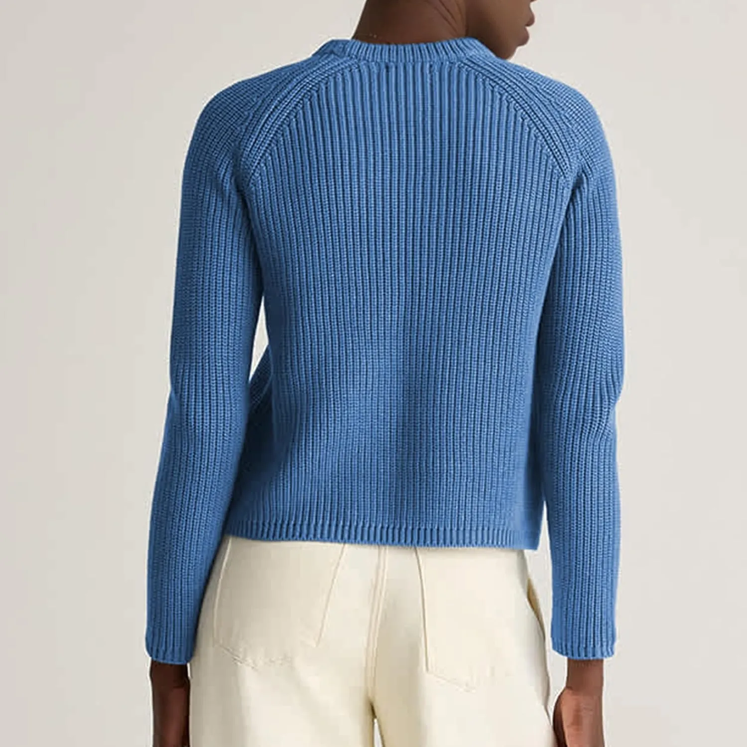 Hixiaohe Women's Sweater 2025 Fall Fisherman Knit Pullover Cascual Solid Color Crewneck Long Sleeve Sweater Top