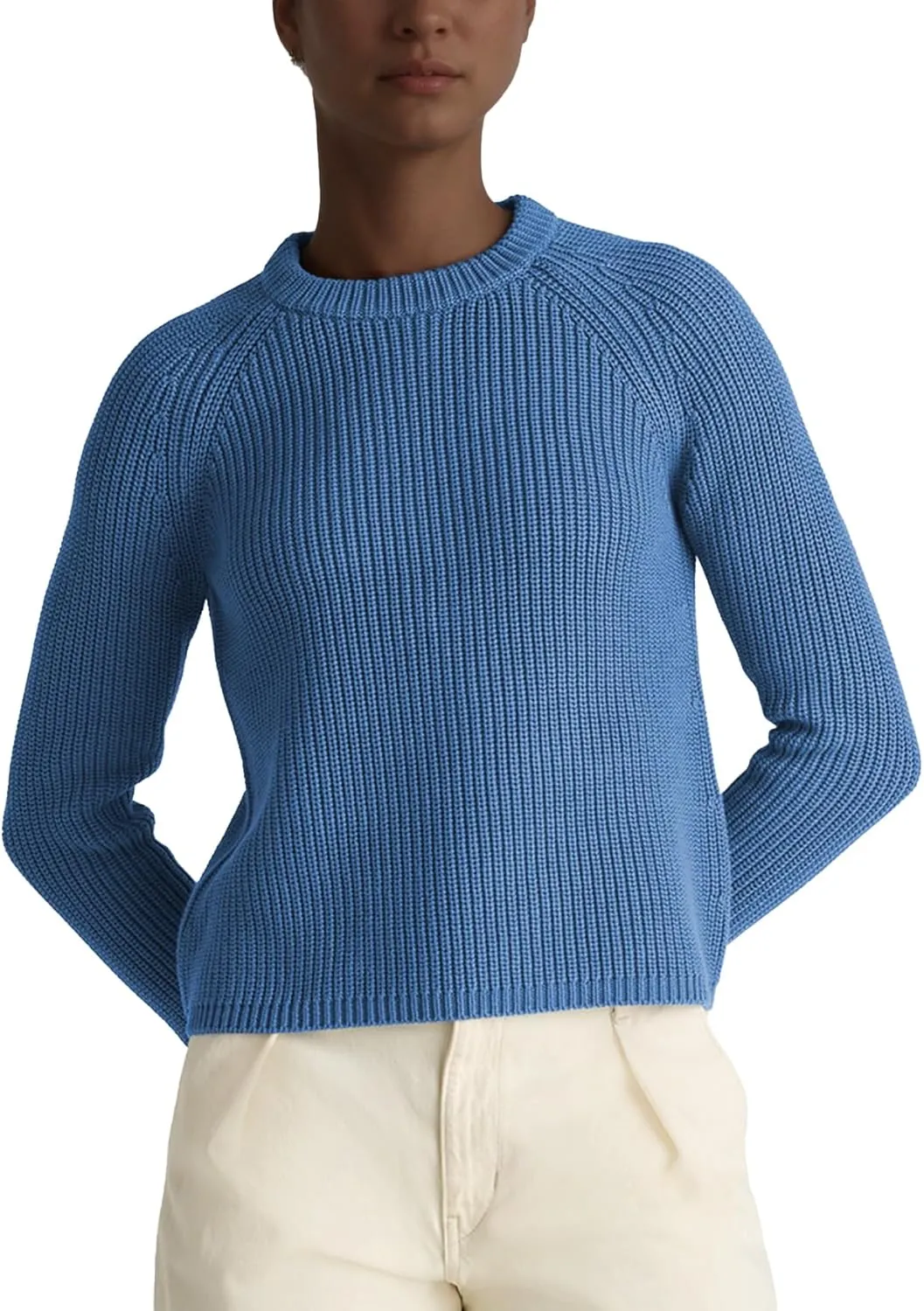 Hixiaohe Women's Sweater 2025 Fall Fisherman Knit Pullover Cascual Solid Color Crewneck Long Sleeve Sweater Top