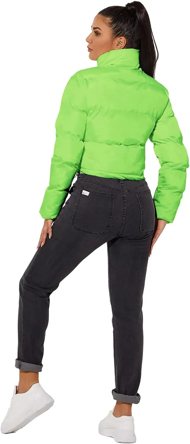 Hujoin Women's Crop Short Jacket Cropped Puffer Fashion Jackets for Women Warm Winter Lightweight Coat