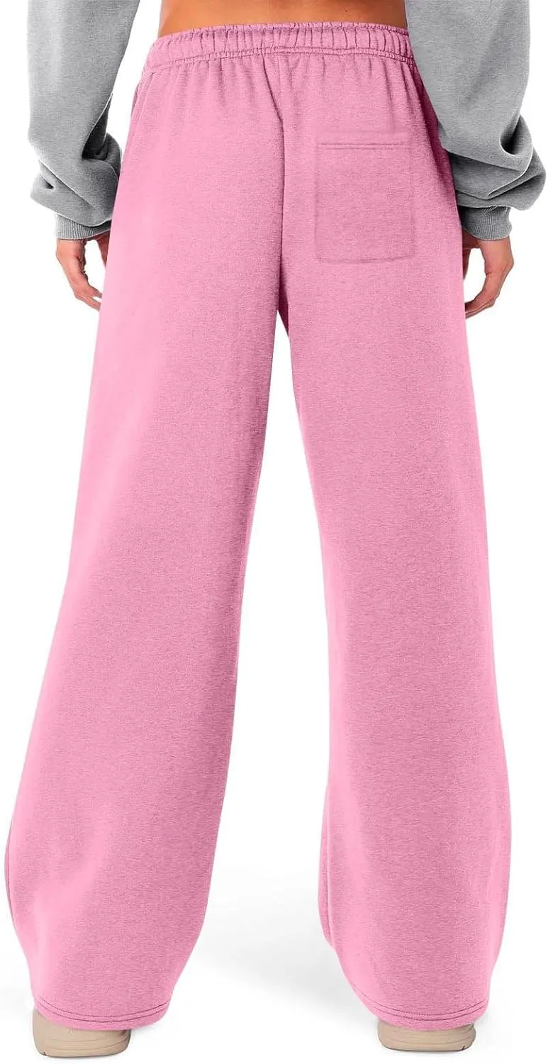 Hvyesh Sweatpants Women Baggy Wide Leg Low Rise Sweat Pants Y2k, Athletic Pants for Women Loose Fit, Comfy Fleece Lined Pants
