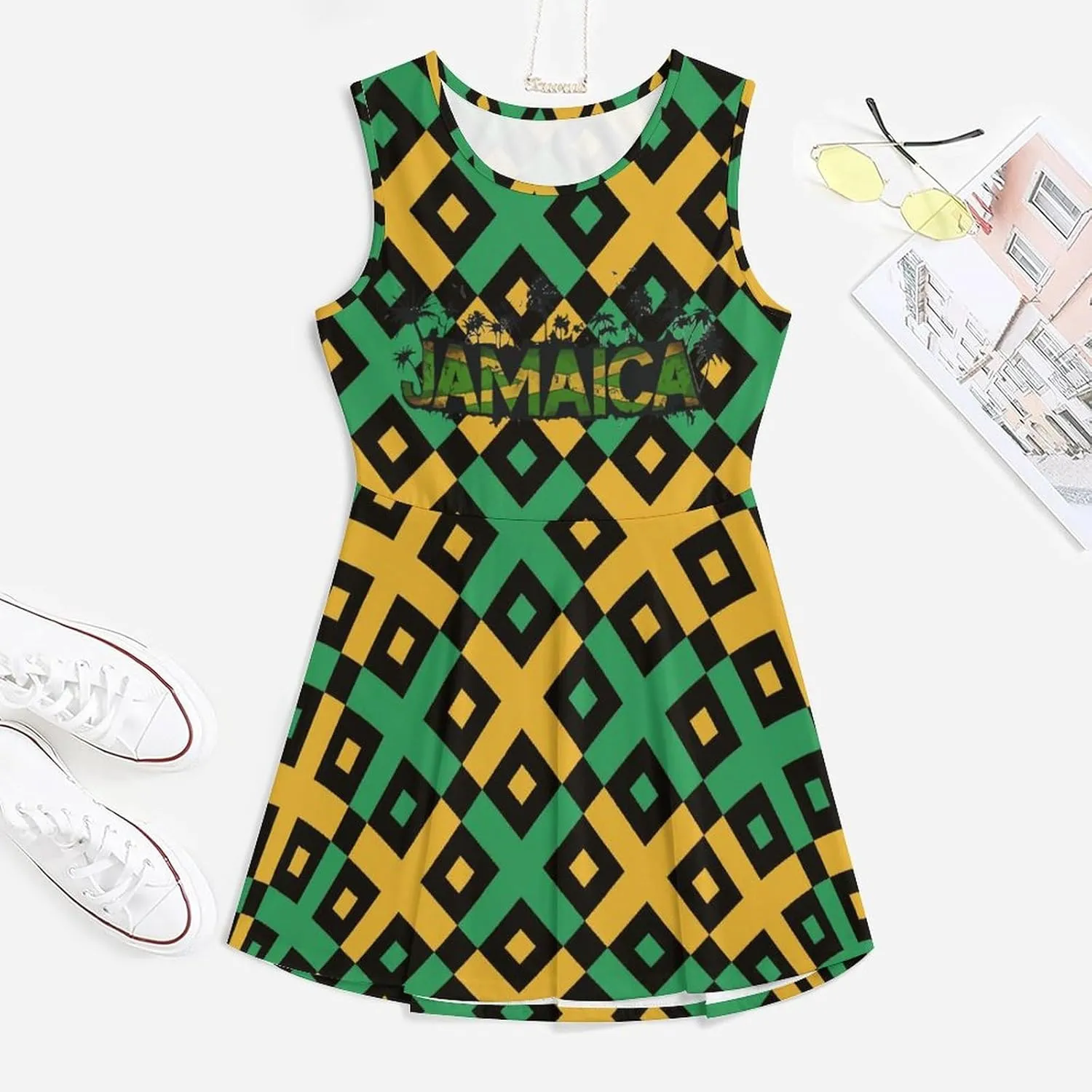 Jamaica Women's Sling Dress for Womens Summer Autumn Winter Creativity Top