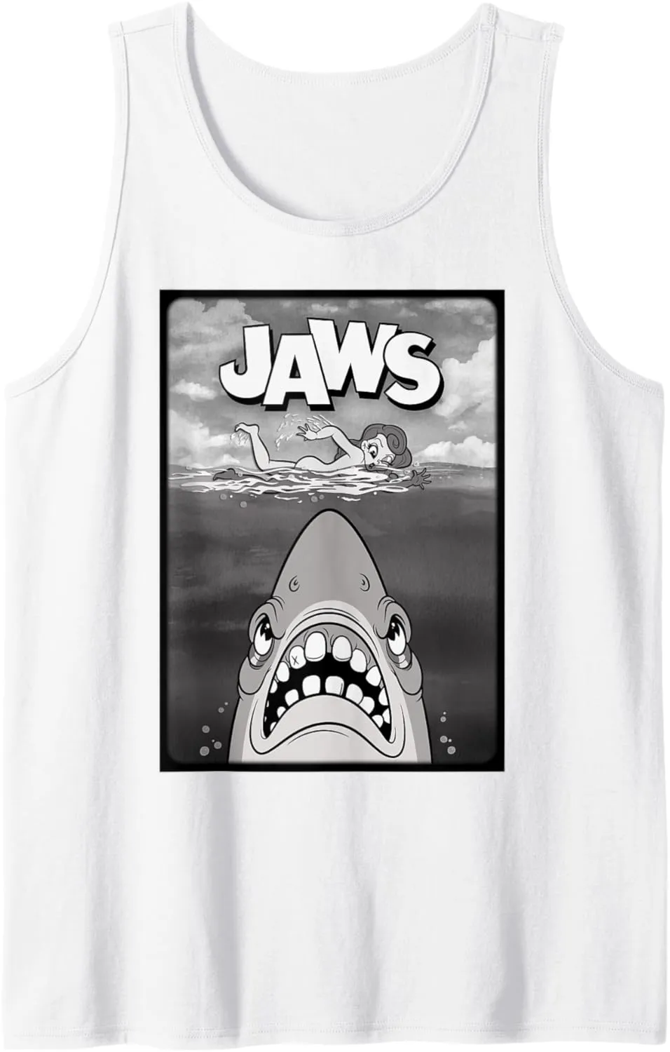 Jaws 50th Anniversary Poster Rubber Hose Animation 2-Sided Tank Top