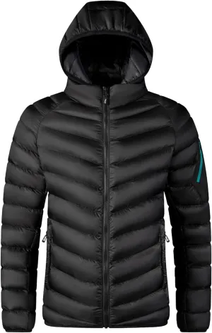 JEShifangjiusu Men'S Metallic Hooded Puffer Jacket Winter Full Zip Down Quilted Padded Coat Thicken Cotton Coat With Hood