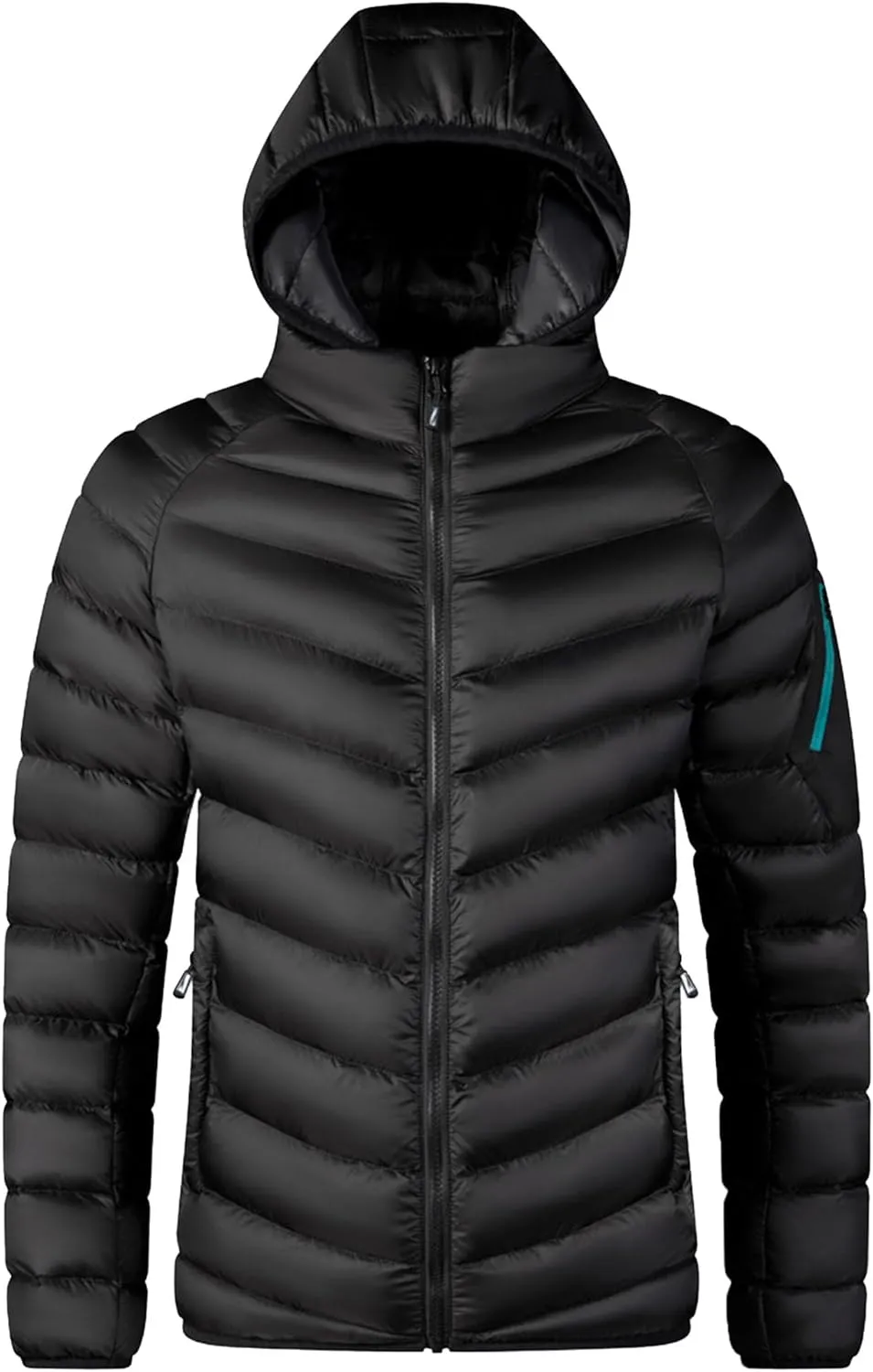 JEShifangjiusu Men'S Metallic Hooded Puffer Jacket Winter Full Zip Down Quilted Padded Coat Thicken Cotton Coat With Hood