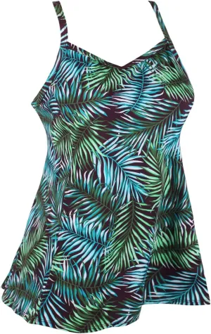 JINXUEER Women's Plus Size Flowy Swimsuit Crossback Tankini Top Modest Swimwear