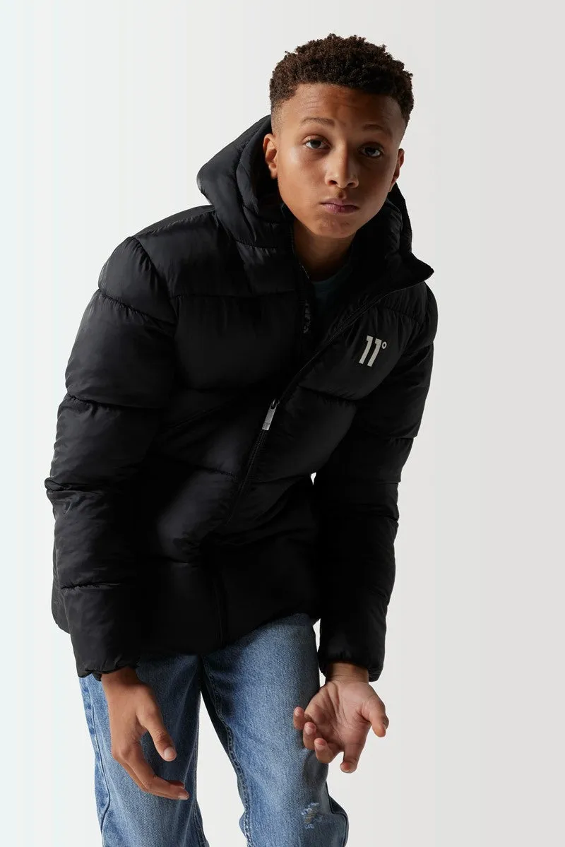 Junior Peak Puffer Jacket - Black