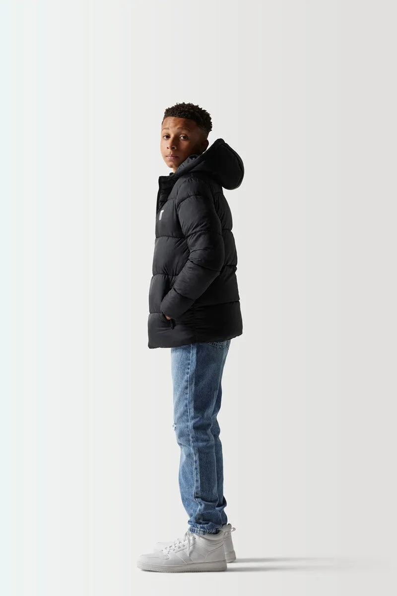 Junior Peak Puffer Jacket - Black